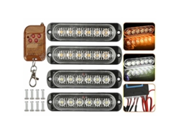 Luz De Emergência Estroboscópica Para Carro Caminhão 6led Amarelo/branco Com Controle Remoto 12v