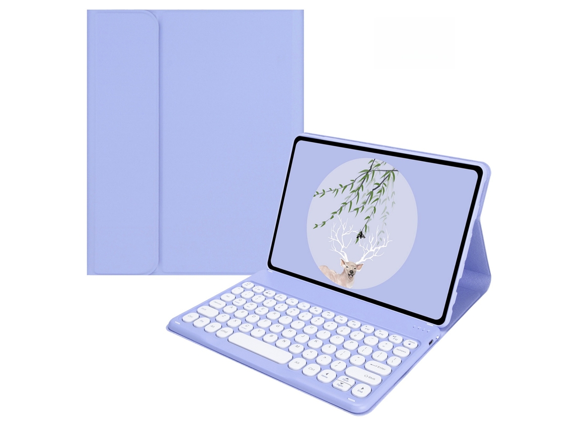 Capa Para Xiaomi Redmi Pad 22025, Com Teclado Inteligente Removível, Fina Em Pele. Roxo Claro Hexinyigjly