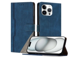 Capa De Couro Com Estampa Triangular E Suporte Tipo Carteira Para Iphone 15 Pro Max, À Prova De Choque