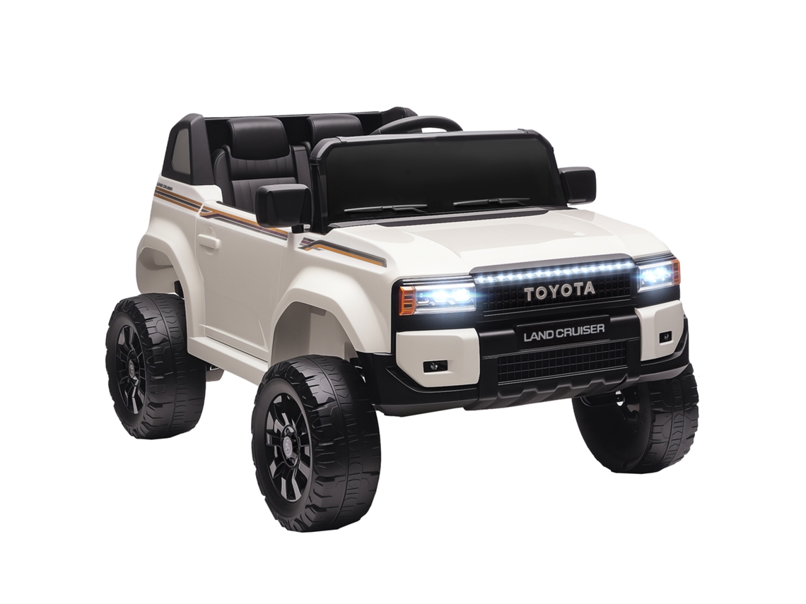 Toyota Land Cruiser 12v Carrinho Elétrico Infantil Com Controle Remoto. Para Crianças De 3 A 6 Anos. Cor Branca.