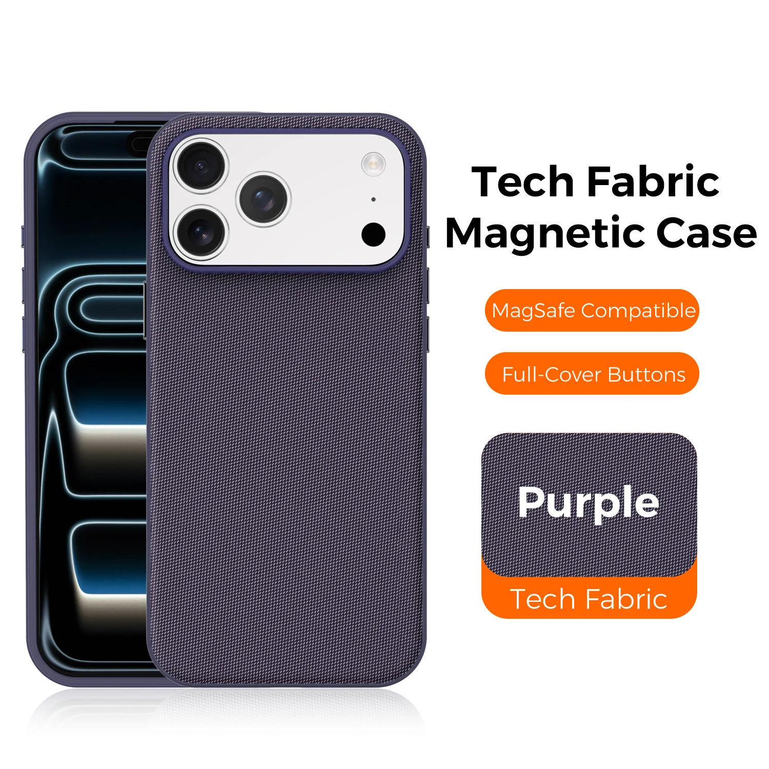 Capa Protetora (roxa) Para Iphone 14 Pro Max, Com Fixação Magnética, Macia, Antiderrapante E Resistente A Impactos.