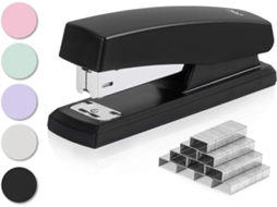 Grampeador de Mesa com 640 Grampos, Capacidade para 25 Folhas, Preto BRILVIBERA