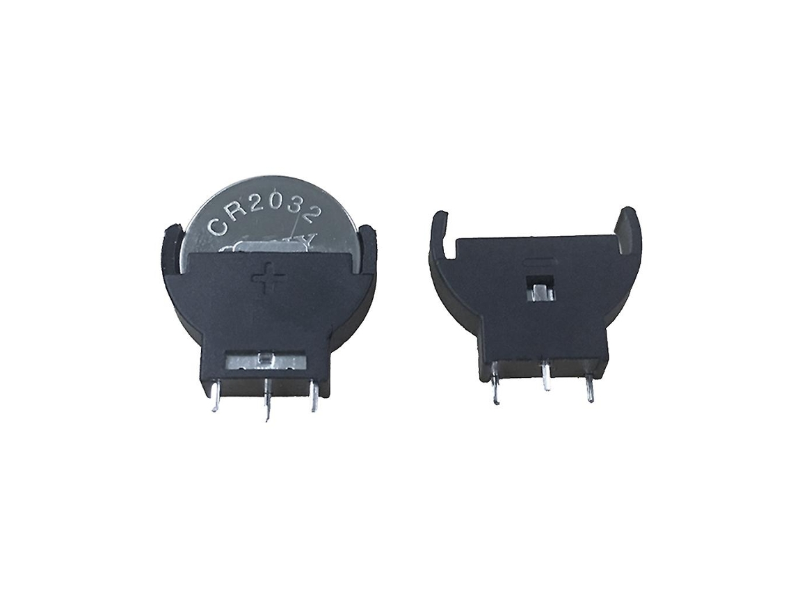 10 Peças de Plástico Preto Cr2032 2032 3V Suporte de Soquete de Bateria de Célula Tipo Moeda para Capa ALLINLESS