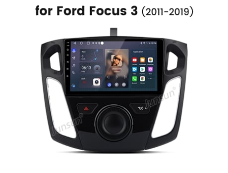 Rádio Android 13 Para Ford Focus 3 | 9 Hd | Carplay/android Auto Sem Fio | 6gb128gb | 4g Sim | Ventilador Refrigeração Junsun (2011 2019)