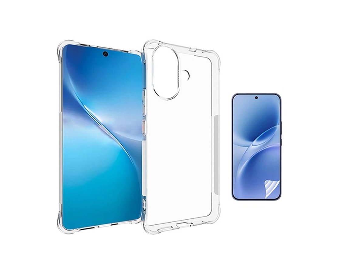 Kit Capa Traseira Super Proteção Película De Hydrogel Frente Transparente Gift4me Para Vivo V60 Lite 4g - Transparente