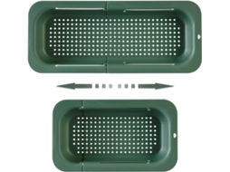 Escorredor De Pia Dobrável Plástico, Verde: Perfeito Para Lavar Frutas E Verduras, Escorrer Massas E Secar Louça, Ajustável Para Usar Sobre A Pia