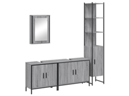 Bathroom Furniture Set, Bathroom Furniture Sets Vidaxl Cinzeto Madeira Processada (n/a)