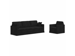 Maison Exclusive - Conjunto De Sofás 2 Unid. Preto Veludo