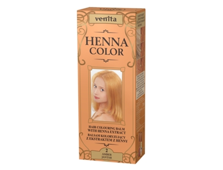Bálsamo De Coloração CapilarR Base De Henna Venita Cor De Âmbar 2, 75ml