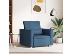 Vidaxl Sofá-camas Retrátil Individual Azul 90 X 165 X 87 Cm Tecido