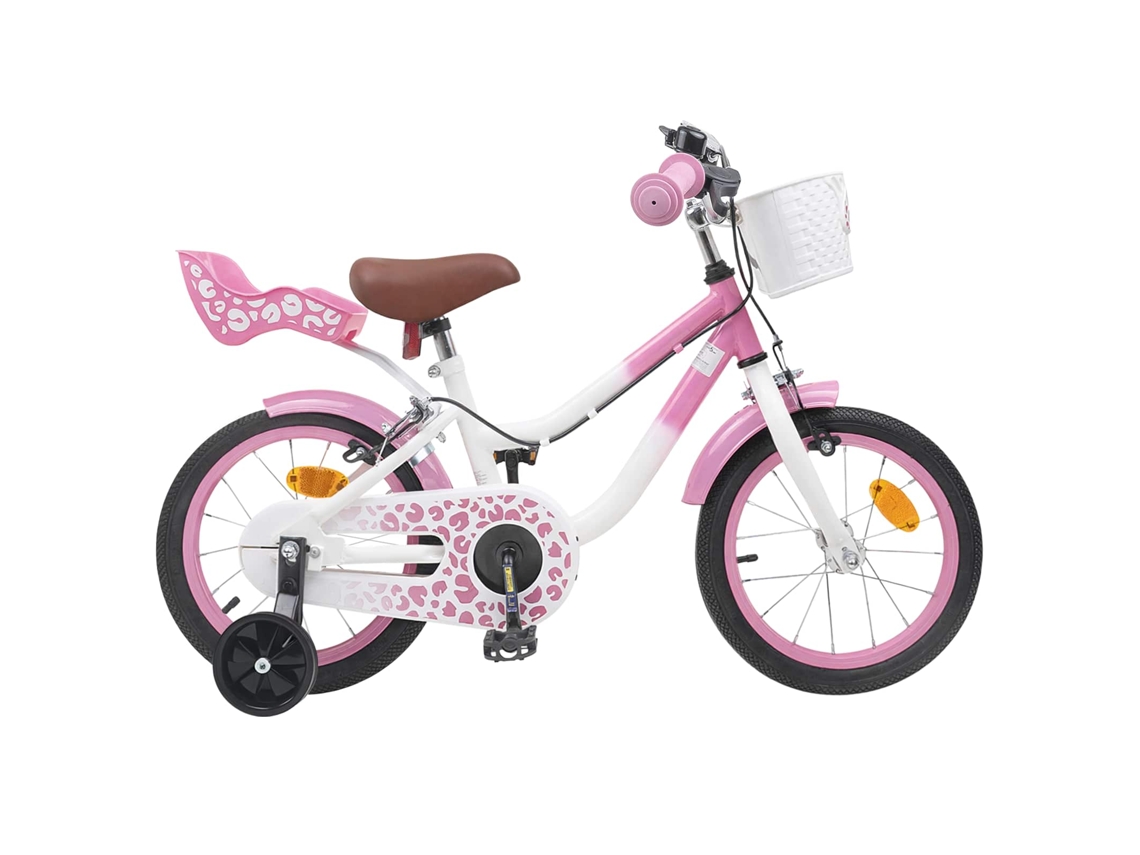 Vidaxl Bicicleta Infantil 14 Polegadas Para 3 A 5 Anos Rosa Claro