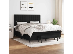Vidaxl Cama Com Molas/colchão 180x200 Cm Tecido Preto