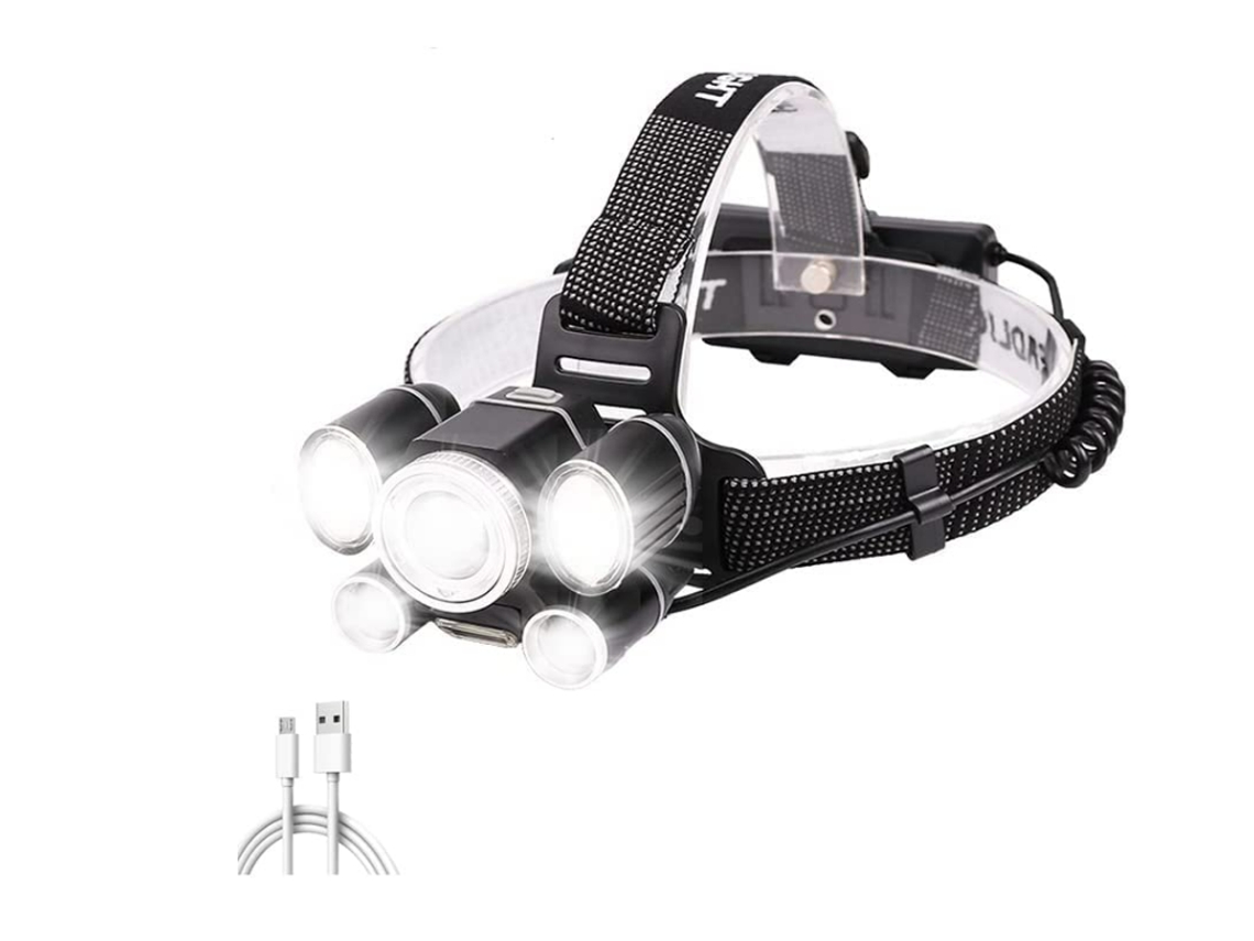 Farol Xp50.2 Led Head Lights Zoom Faróis Usb Recarregável Cabeça Lanterna Tocha Lâmpada Vermelho Azul &? YIZHOOD
