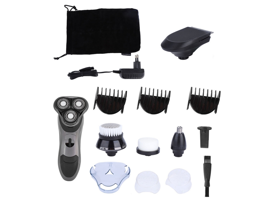 Afeitadora Eléctrica Multifuncional 4 Em 1 Recarregável Lavável Com Cortador De Cabelo E Barbeador