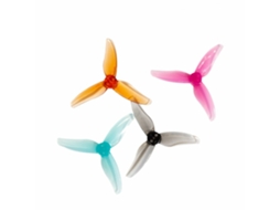 Hélice Gemfan Hurricane 2512 de 3 Pás, 2,5'', Transparente, Laranja , Resistente, para Drones de Corrida Fpv Toothpick. MDUG (2 Pares)