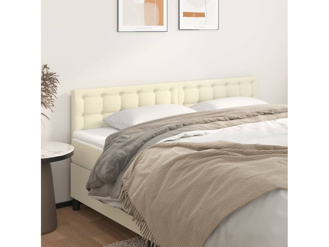 Vidaxl Cabeceiras Creme 160x5x78/88 Cm Couro Artificial
