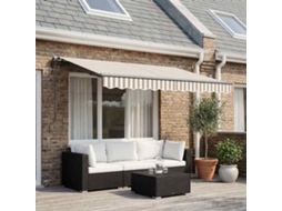Vidaxl Toldo Retrátil Cinza Claro E Branco 300 X 250 Cm