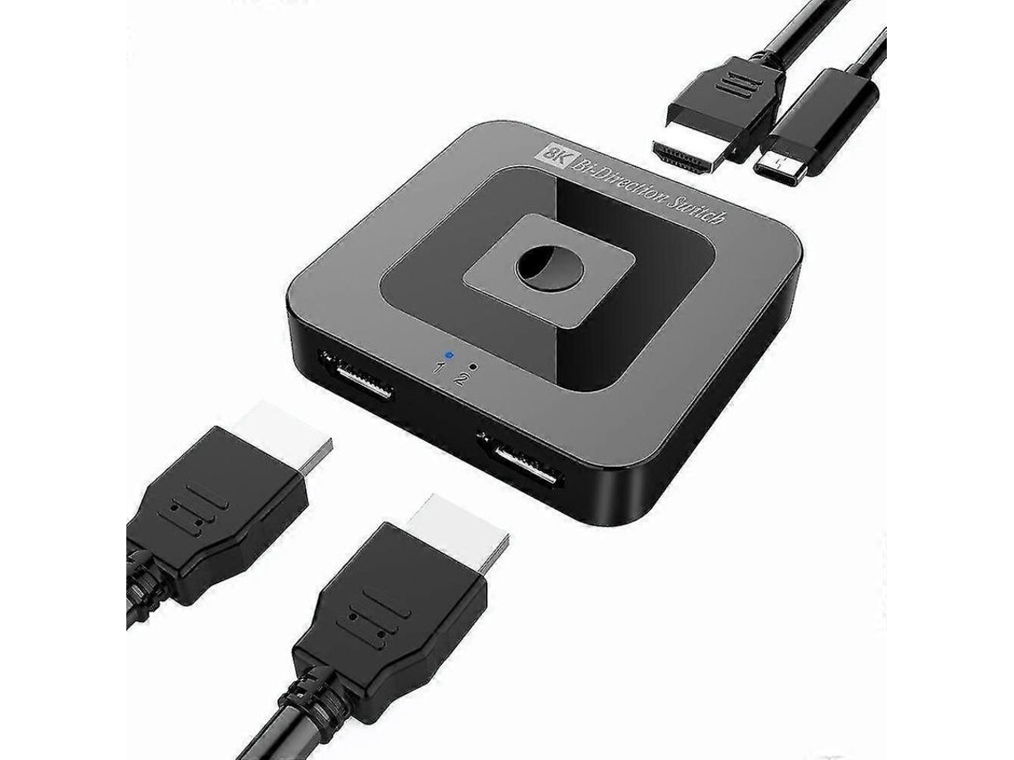 Divisor Switch Hdmi 2.1 8k 60hz 4k 120hz Bidirecional 2x1/1x2 Adaptador Para Ps4/5 Tv Box 8k 60hz