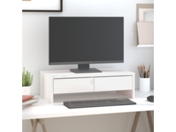 Vidaxl Suporte Para Monitor 50x27x15 Cm Pinho Maciço Branco