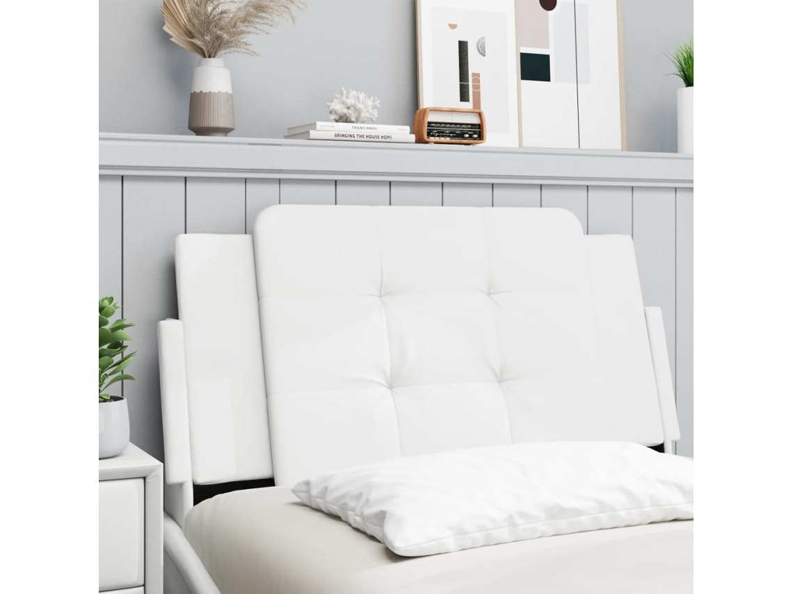 Vidaxl Almofadão De Cabeceira Zadar 100 Cm Couro Artificial Branco