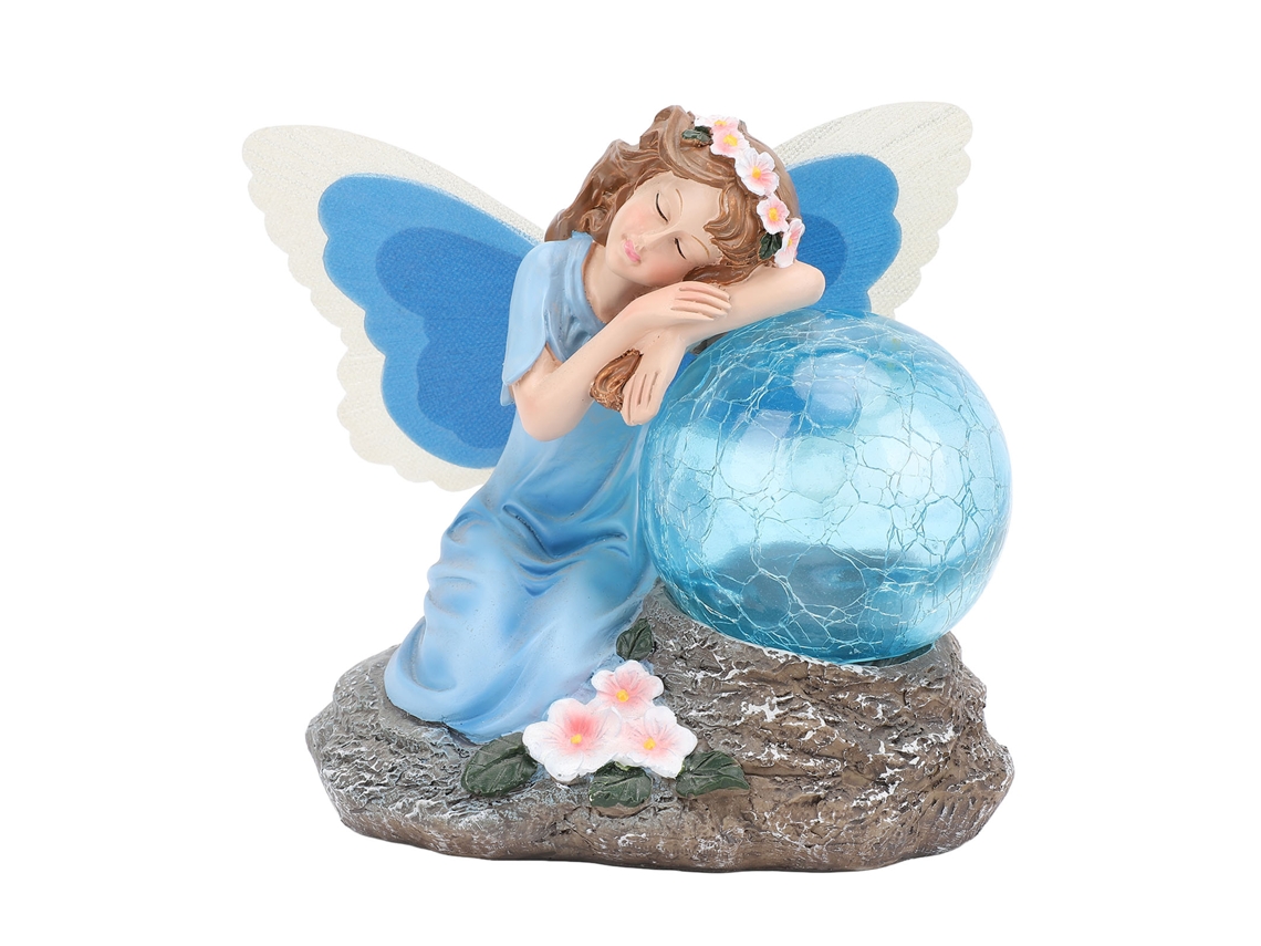 Estátua de Fada Solar para Decoração de Jardim Externo, Ornamento Exclusivo, Presente Ideal para Varanda e Pátio