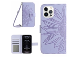 Capa Pega Inch Para Iphone 12 Pro Max Pele Sintética Roxo