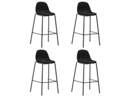 Vidaxl Cadeiras De Bar 4 Pcs Tecido Preto