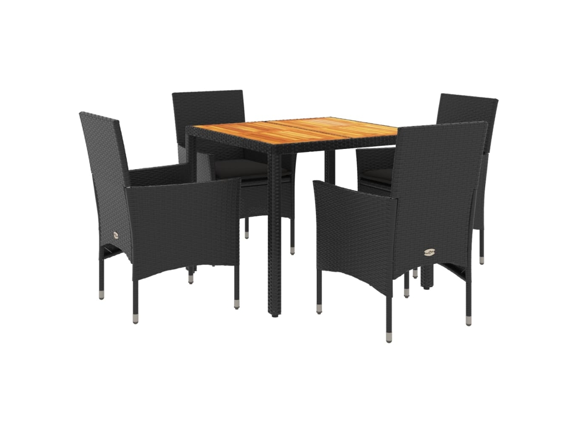 Garden Dining Set, Garden Dining Sets Vidaxl Preto Rattan / Vime (90 X 90 X 75 Cm)
