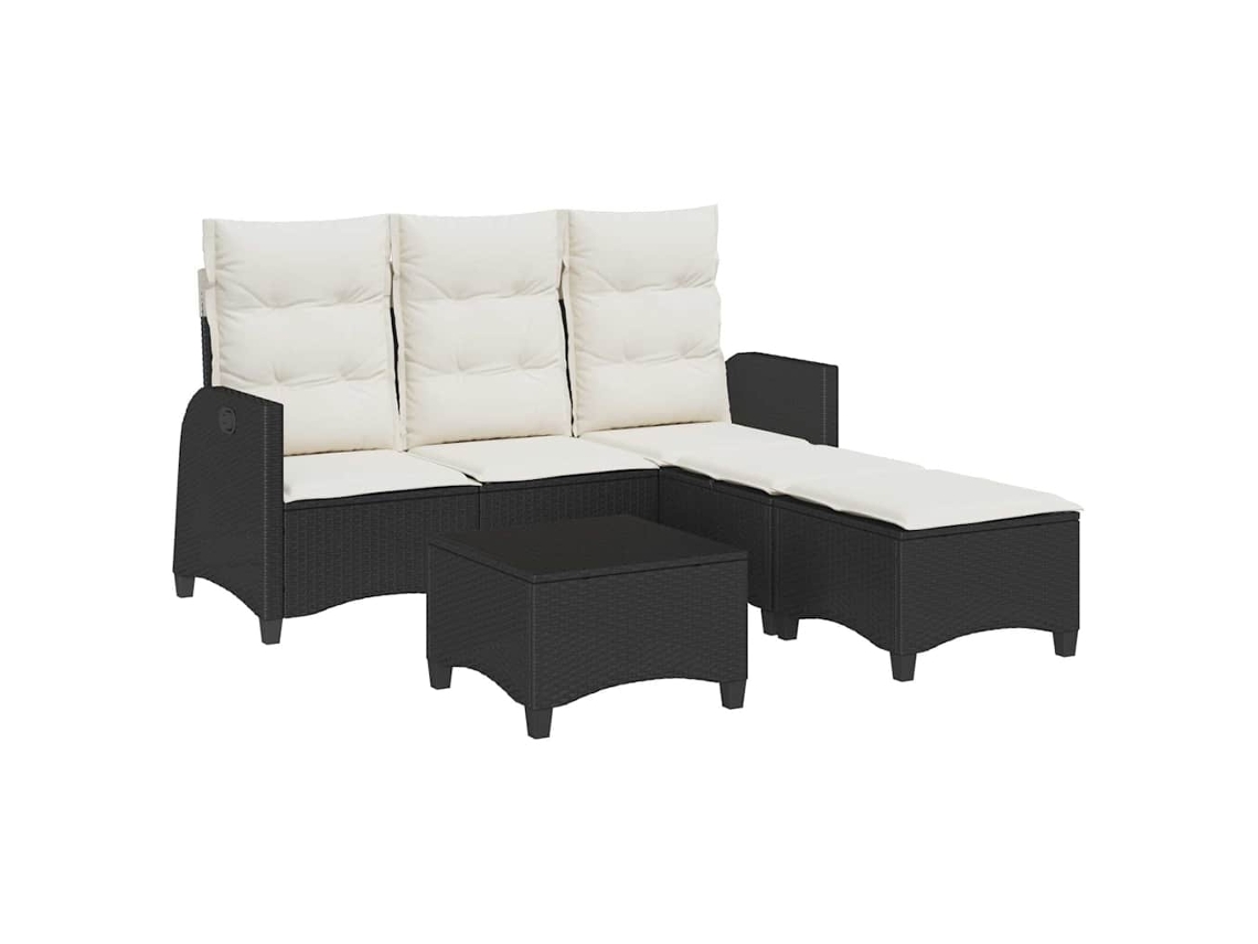 Garden Sofa Set, Garden Sofa Sets Vidaxl Preto Rattan / Vime (n/a)