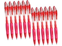 Conjunto De 12 Canetas Esferográficas Em Gel Alipis, Vermelhas, Com