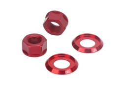 Mali parafuso Porca Cubo Bicicleta M10xp1.0 Liga de Alumínio 2pcs para Bicicleta Fixo Mountain Bike Rodovia Vermelho