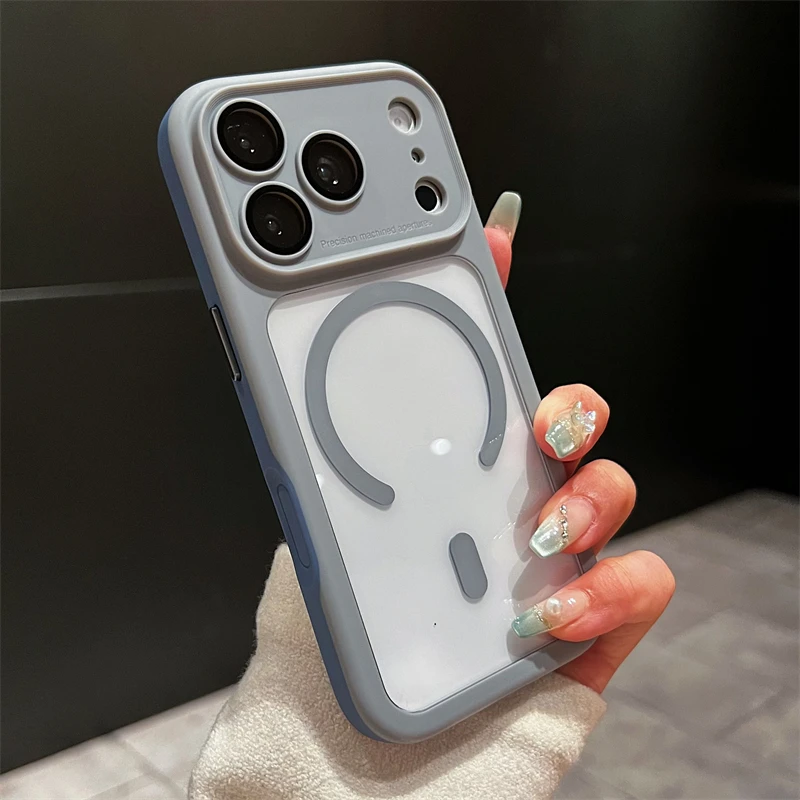 Capa Protetora Para Lente Com Moldura Resistente A Impactos (iphone 13 Cinza), Com Fixação Magnética.