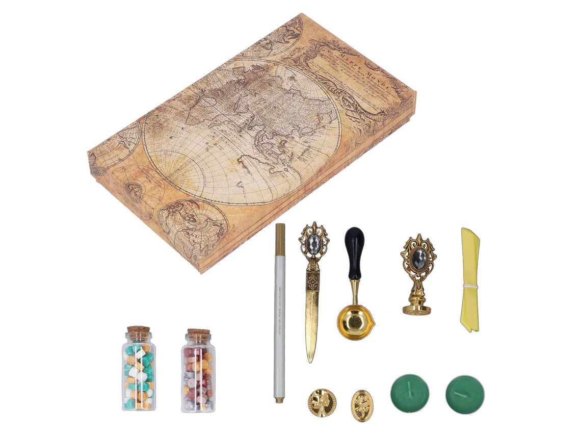 Kit Selo Cera Europeu Estilo Retro Diy Cinza