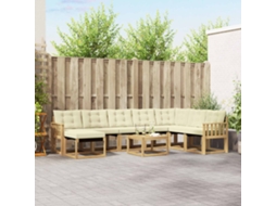 Vidaxl Conjunto De Sofás Para Exterior 9 Unid. Branco E Creme