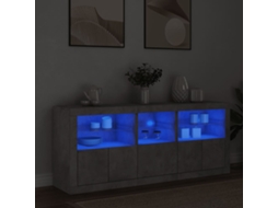 Vidaxl Aparador Com Luzes Led 162x37x67 Cm Cinzento Cimento