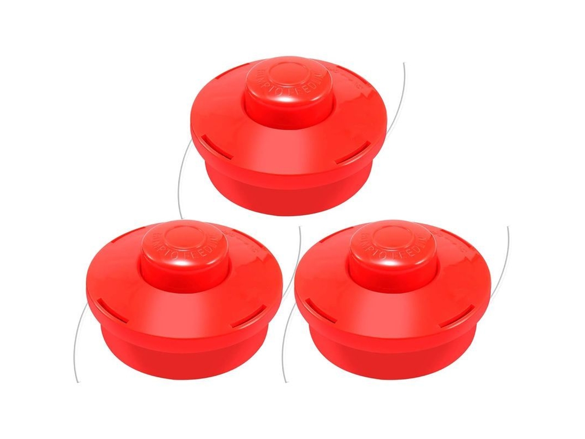 2026 cabezal de Cortacésped Universal de Nylon 3x para Líneas de 1.65mm a 3.0mm (3x Rojo)