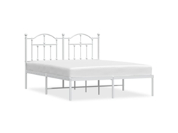 Bed Frame, Bed Frames Vidaxl Branco Aço (135 X 190 Cm)