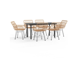 Garden Dining Set, Garden Dining Sets Vidaxl Marrom Rattan / Vime (160 Cm Table Length)