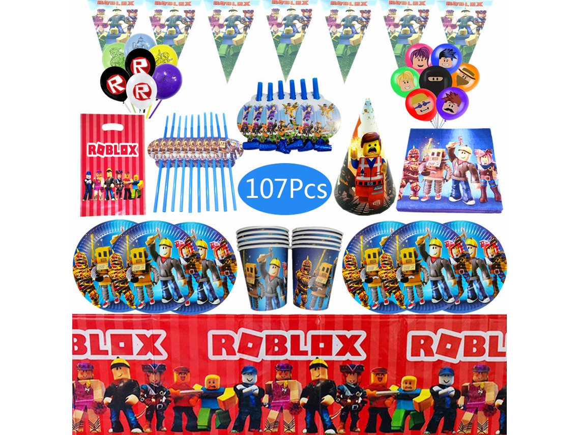 Artigos Para Festa Roblox Balões Copos De Papel Pratos Talheres Decorações Para Festa De Aniversário Infantil Roblox Jogos Roblox Fada