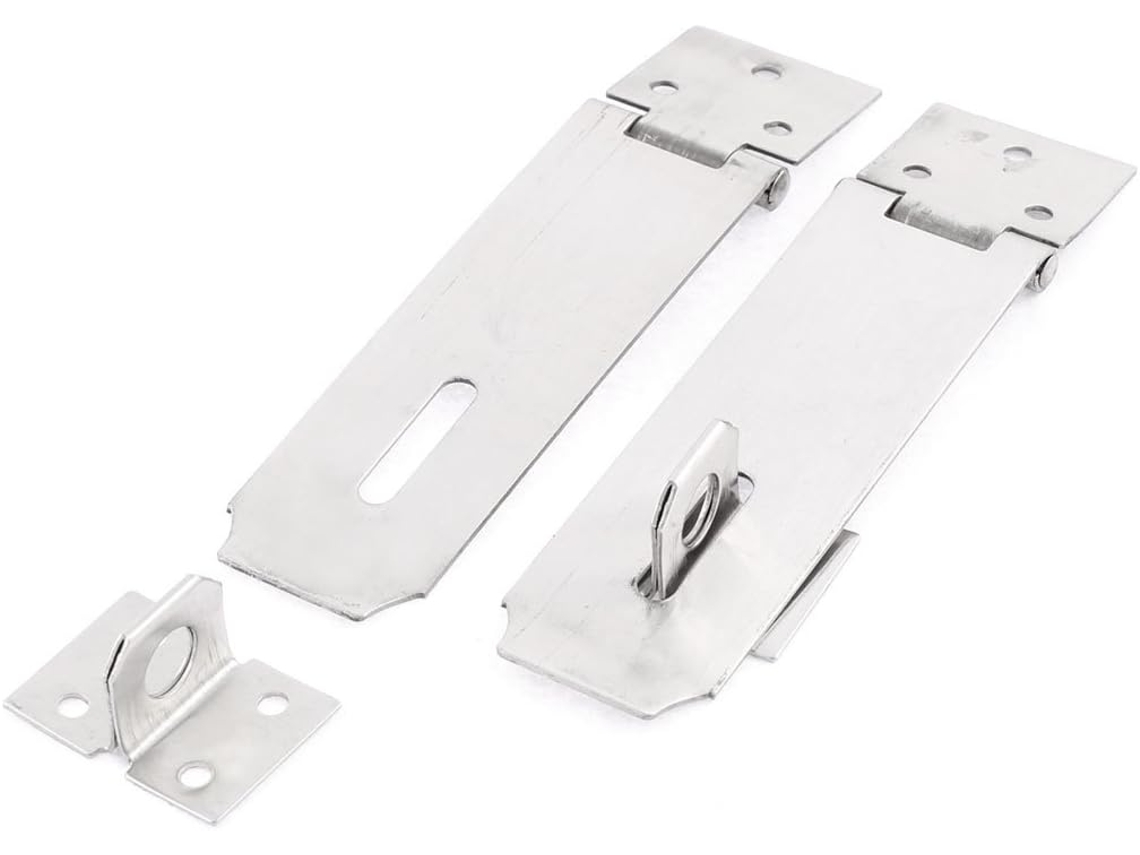 Conjunto de 2 Peças Fecho Cadeado em Aço Inoxidável 102 Mm para Porta Garagem Armazém CHABERLU