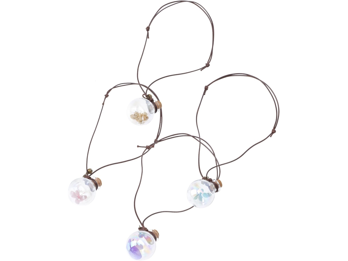 Conjunto De 4 Enfeites De Vidro Para Carro Com Flores Secas, Pequeno E Leve.