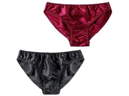 Calcinhas de seda de morera, sexy, bikini, vermelho escuro, 2 peças, tamanho XXXL, S/MARCA