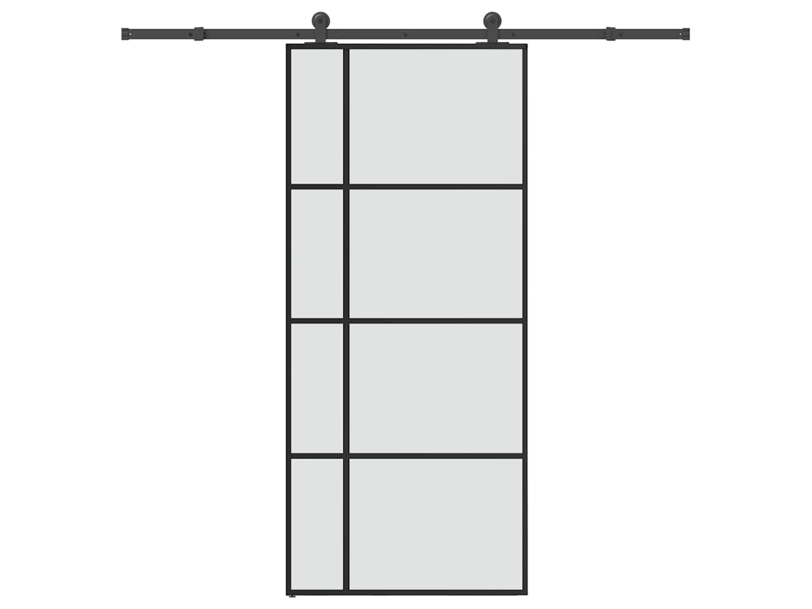Porta de correr VIDAXL Preto Alumínio (90x205 cm)