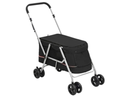 Vidaxl Carrinho Dobrável 100x49x96 Cm Tecido Linho Preto