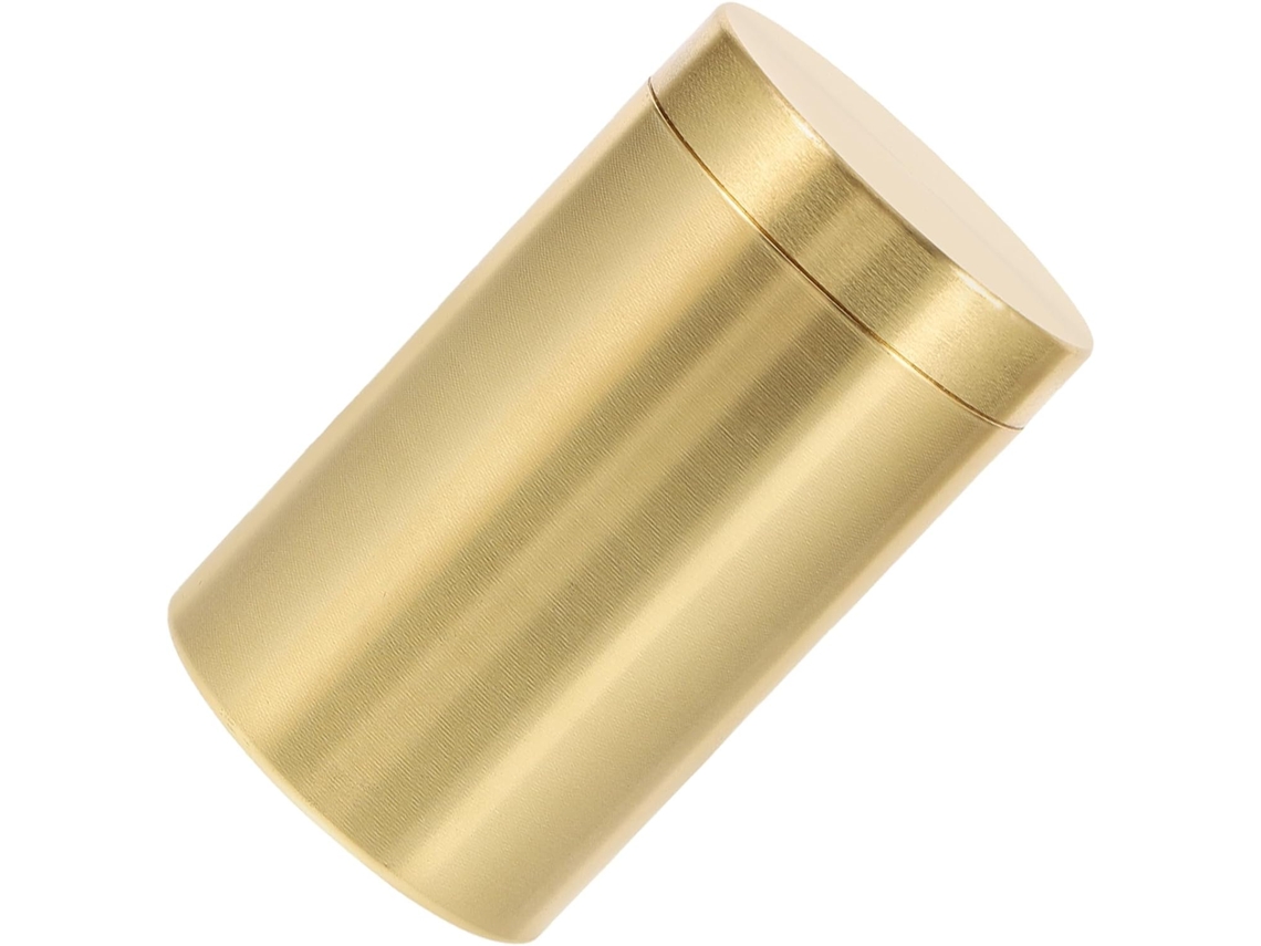 Pote De Armazenamento Em Latão Dourado Com Tampa Hermética Para Casa, Resistente E Durável, Adequado Para Café E Aveia