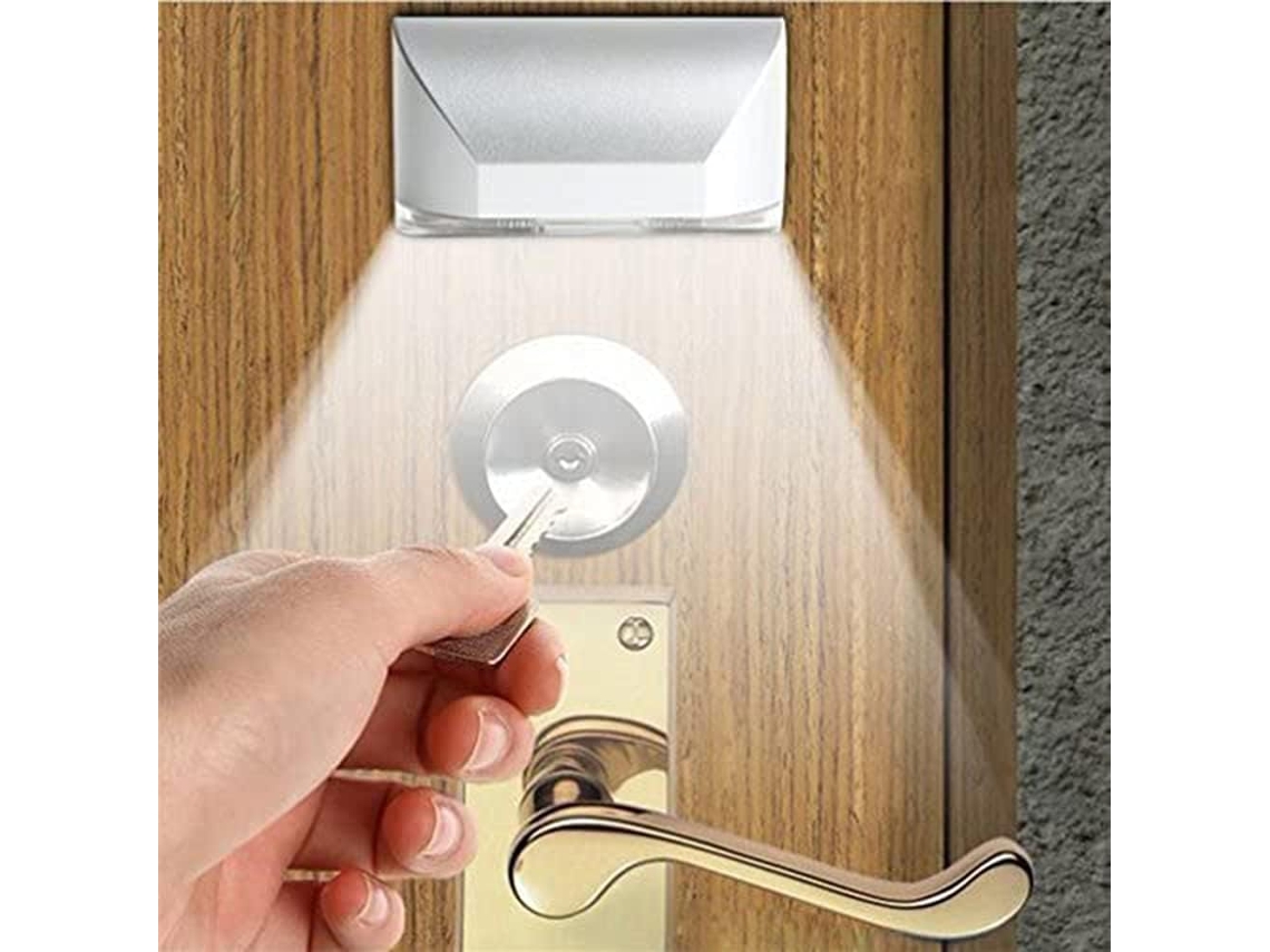 Fechadura Com Luz De, Sensor De Movimento Infravermelho Pir Sem Fio Alimentado Por Bateria, Detector De Movimento Automático Com 4 Luzes Led