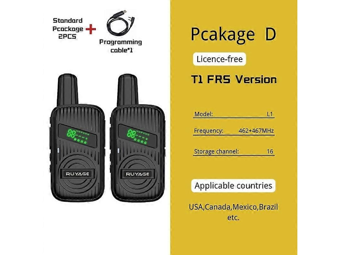 L1 2 Unidades Mini Walkie Talkie Recarregáveis ​​pmr446 Rádio Portátil De Longo Alcance Para Caça PENGDSJE