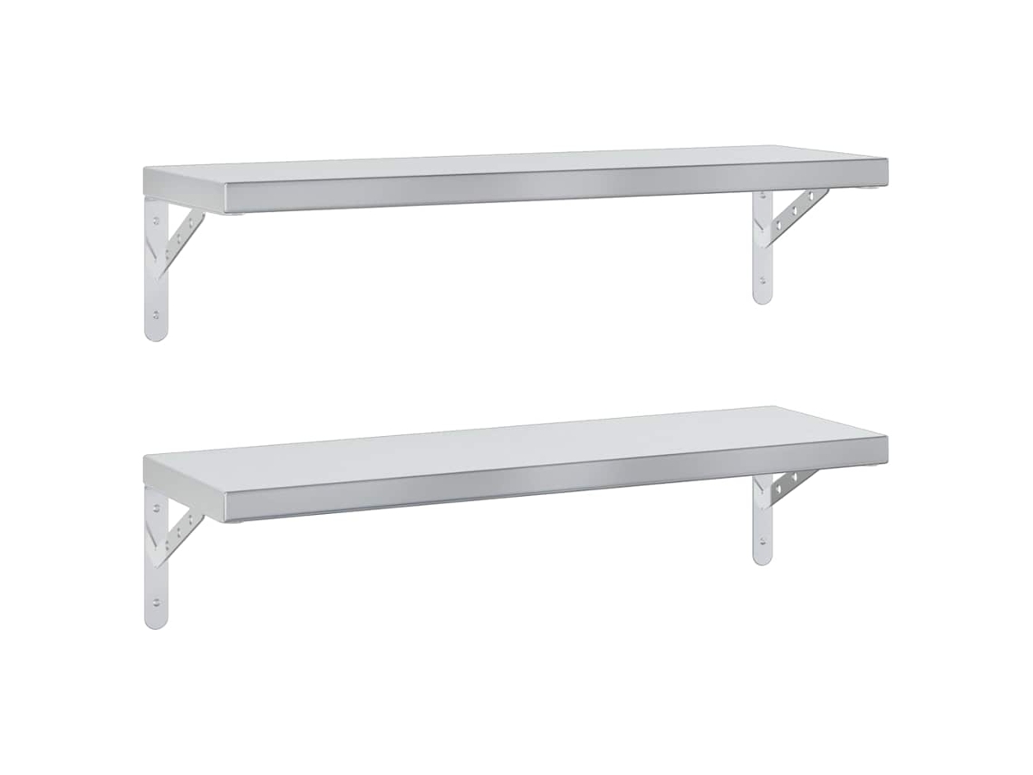 Wall Shelf, Wall Shelves Vidaxl Prateado Aço Inoxidável (75 X 23.5 Cm)