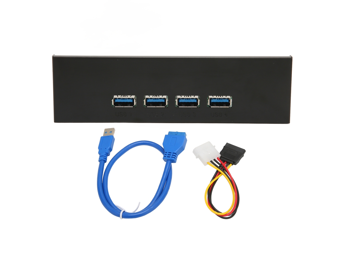 Hub De Painel Frontal Usb 3.1 5.25in 4 Portas 10gbps Usb3.1 Gen 2 Plug And Play