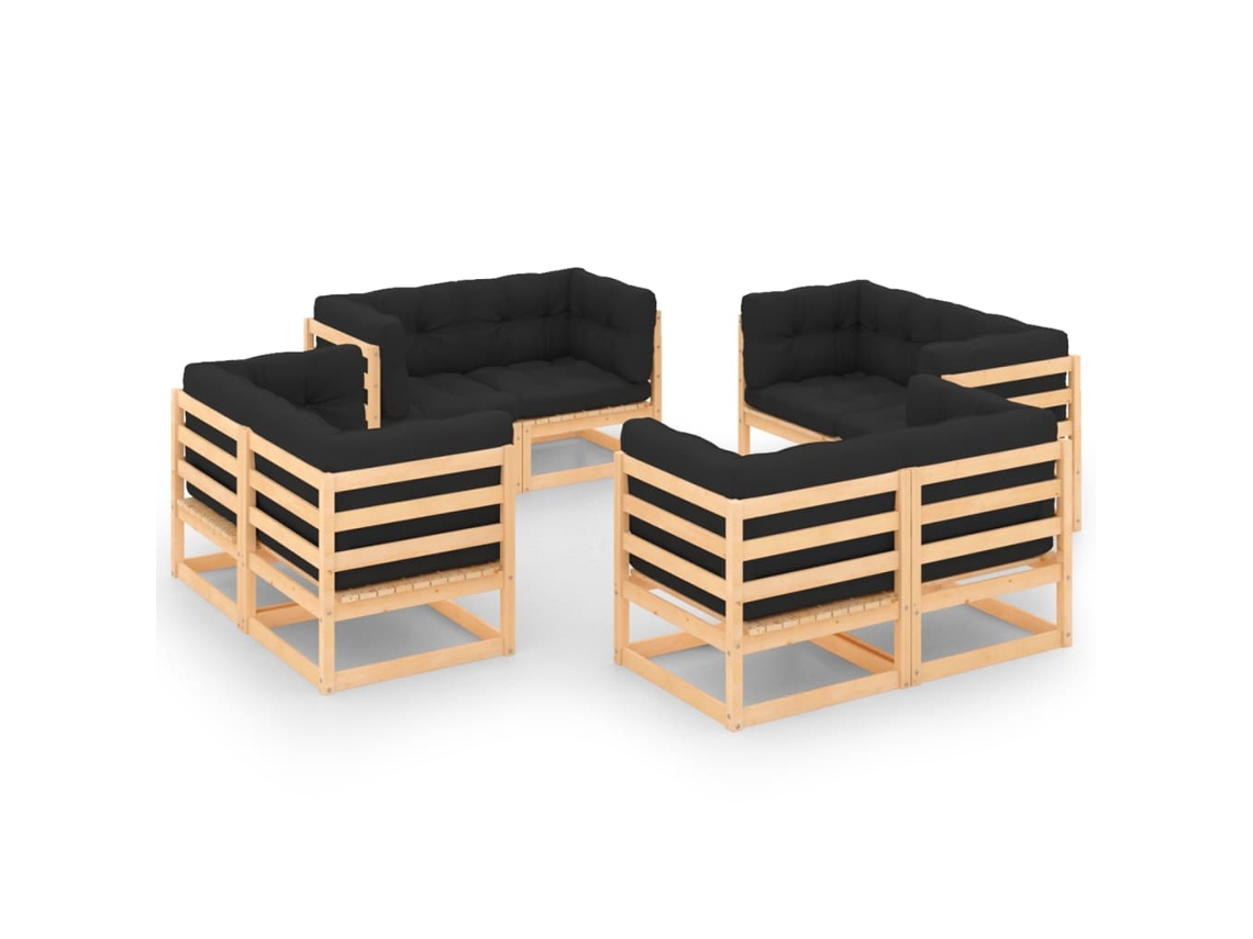 Garden Lounge Set, Garden Lounge Sets Vidaxl Antracite Madeira De Pinho (n/a)